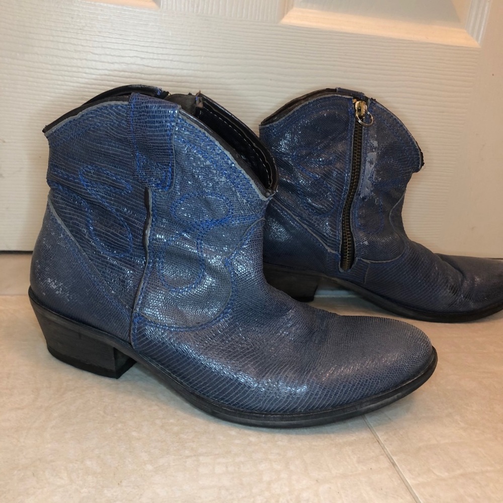 Manas Lea Foscati Leather Italian Cowboy Boots